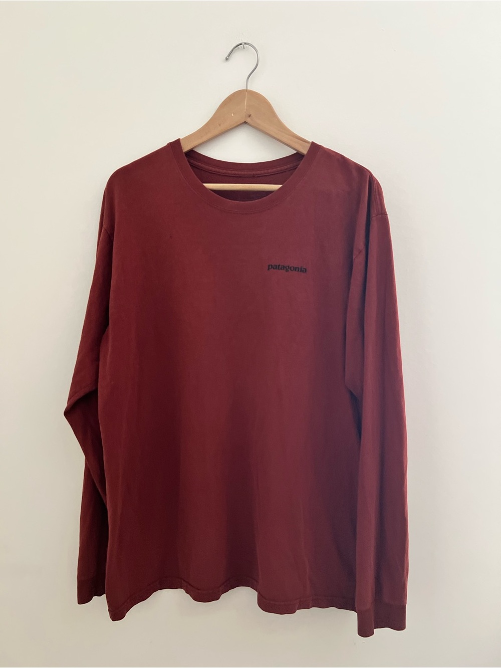 Patagonia Men's Long-Sleeve Crew Tee in Rust